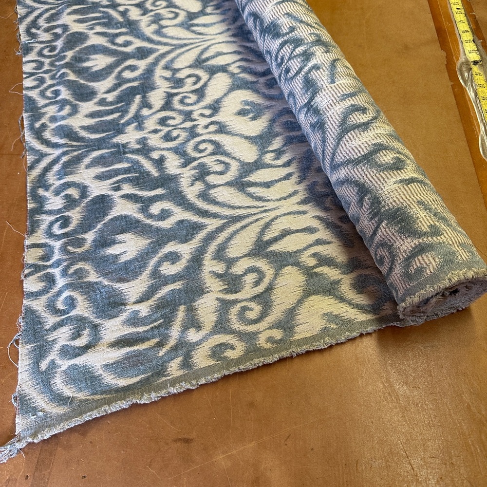 1  yd teal/taupe jacquard.